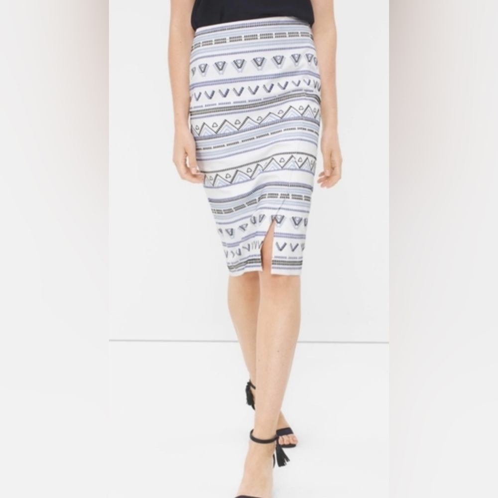 White House Black Market Embroidered Pencil Skirt